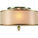 Luxo 3 Light 14 inch Antique Brass Flush Ceiling Light