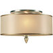 Luxo 3 Light 14 inch Antique Brass Semi Flush Ceiling Light