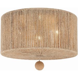 Jessa 3 Light 16 inch Burnished Silver Flush Ceiling Light