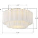 Addis 7 Light 22.25 inch Aged Brass Flush Mount Ceiling Light in Tronchi Glass White