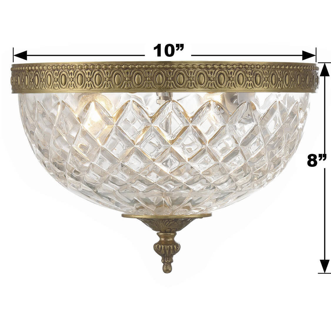 Westbury 2 Light 10 inch Olde Brass Flush Ceiling Light