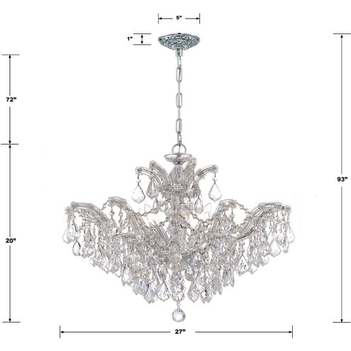 Maria Theresa 6 Light 27 inch Polished Chrome Chandelier Ceiling Light in Clear Hand Cut