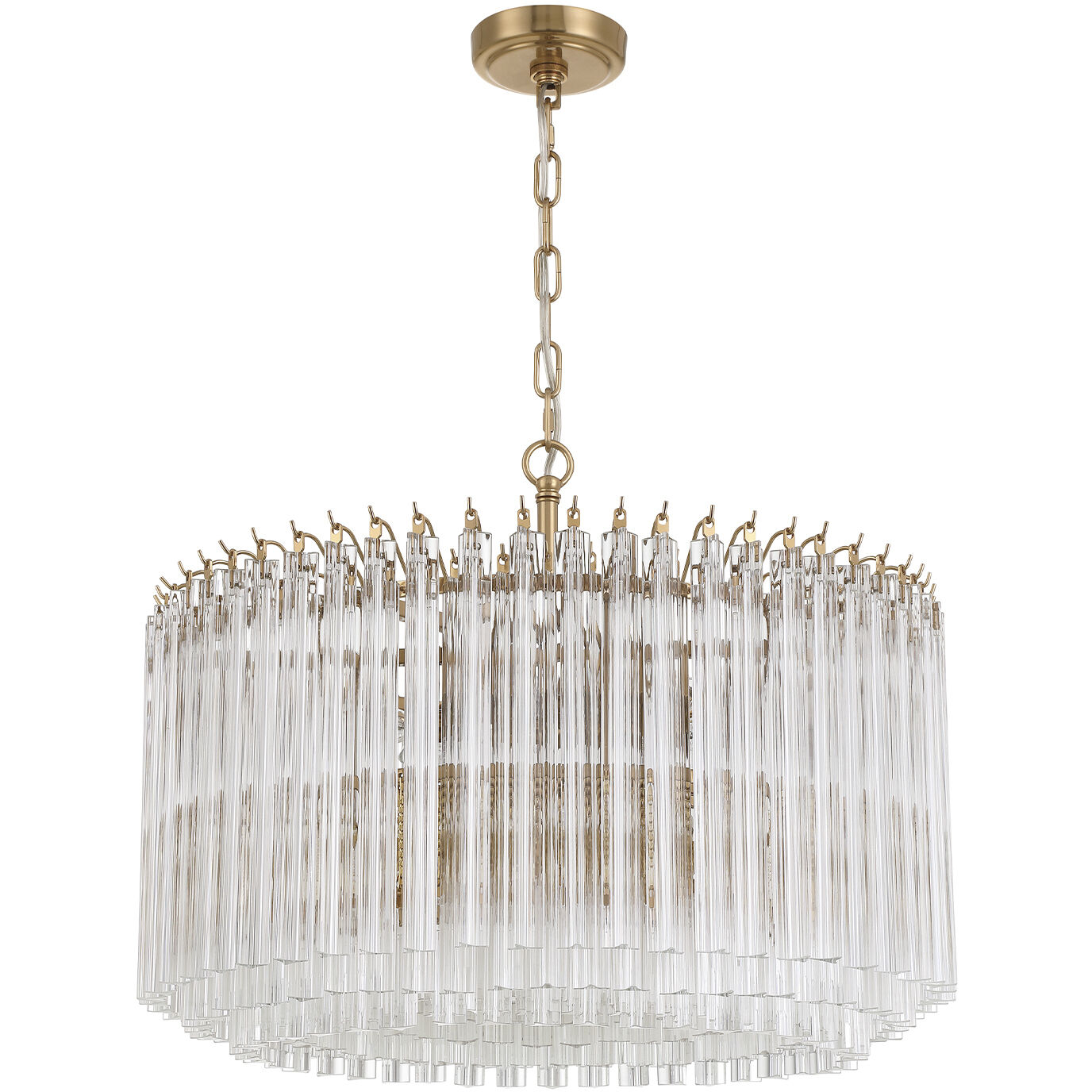 Lofton 7 Light 24 inch Aged Brass Chandelier Ceiling Light