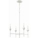 Broche 4 Light 28 inch Matte White Chandelier Ceiling Light