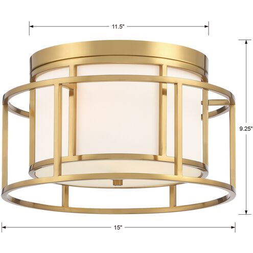 Hulton 2 Light 15 inch Luxe Gold Flush/Semi Flush Ceiling Light