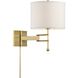 Marshall 20.5 inch 60.00 watt Aged Brass Task Sconce Wall Light