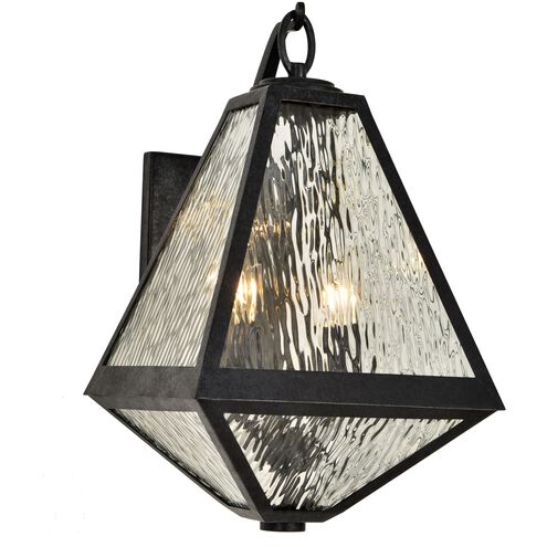 Glacier 2 Light 16.75 inch Black Charcoal Outdoor Wall Mount