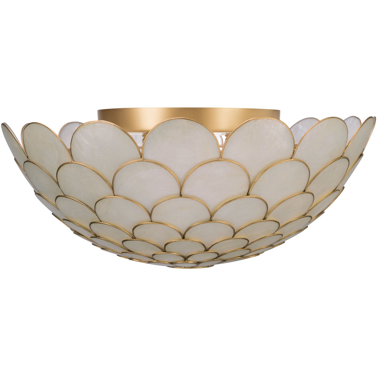 Darby 3 Light 16 inch Soft Gold Semi Flush Ceiling Light