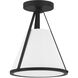 Fulton 1 Light 9.25 inch Black Semi Flush Ceiling Light