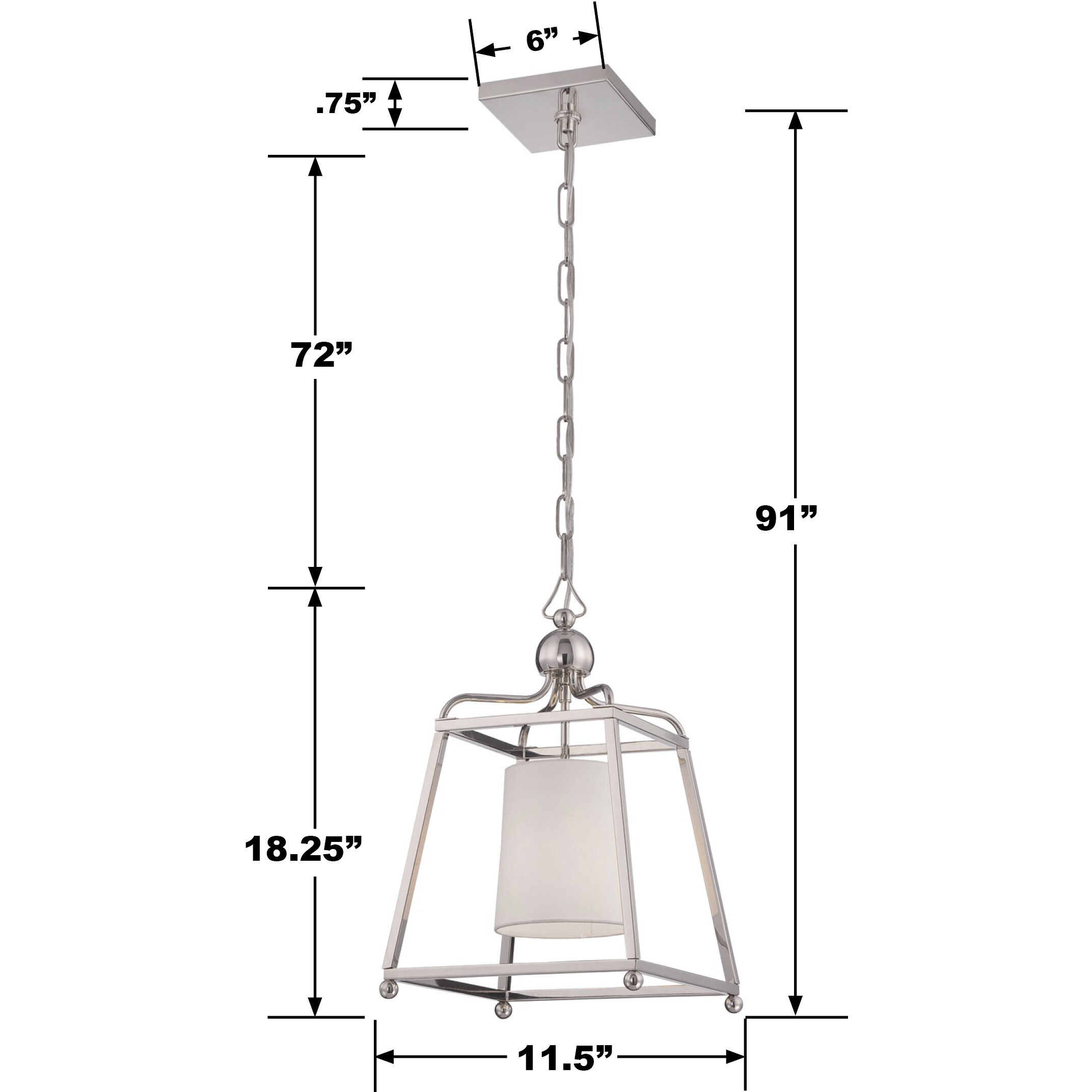 Sylvan 1 Light 11.5 inch Polished Nickel Mini Pendant Ceiling Light