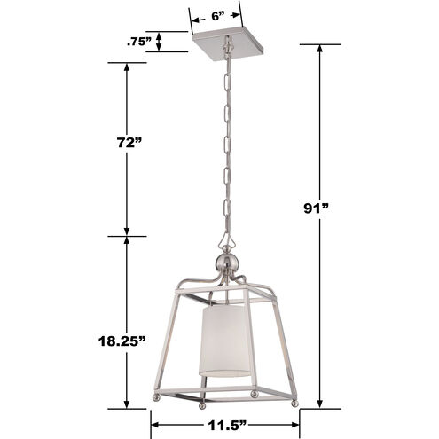 Sylvan 1 Light 11.5 inch Polished Nickel Mini Pendant Ceiling Light