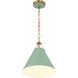 Xavier 1 Light 12 inch Vibrant Gold Mini Pendant Ceiling Light in Vibrant Gold and Green