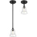 Gregory 1 Light 5 inch Matte Black Semi Flush Ceiling Light