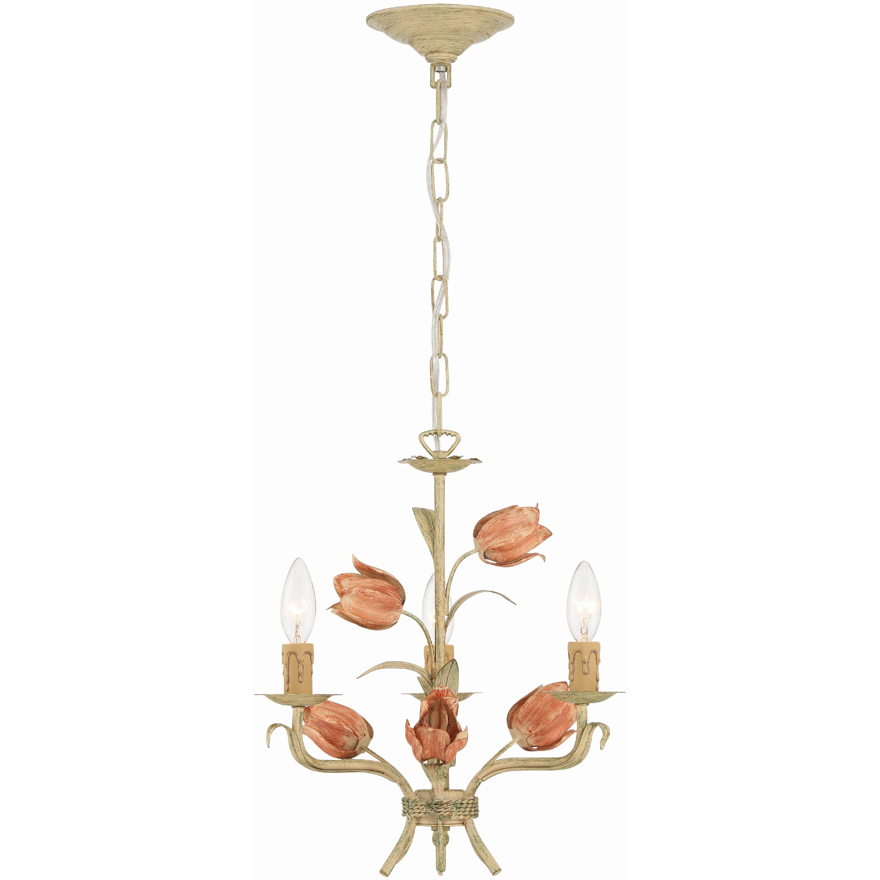 Southport 3 Light 14 inch Sage Rose Mini Chandelier Ceiling Light
