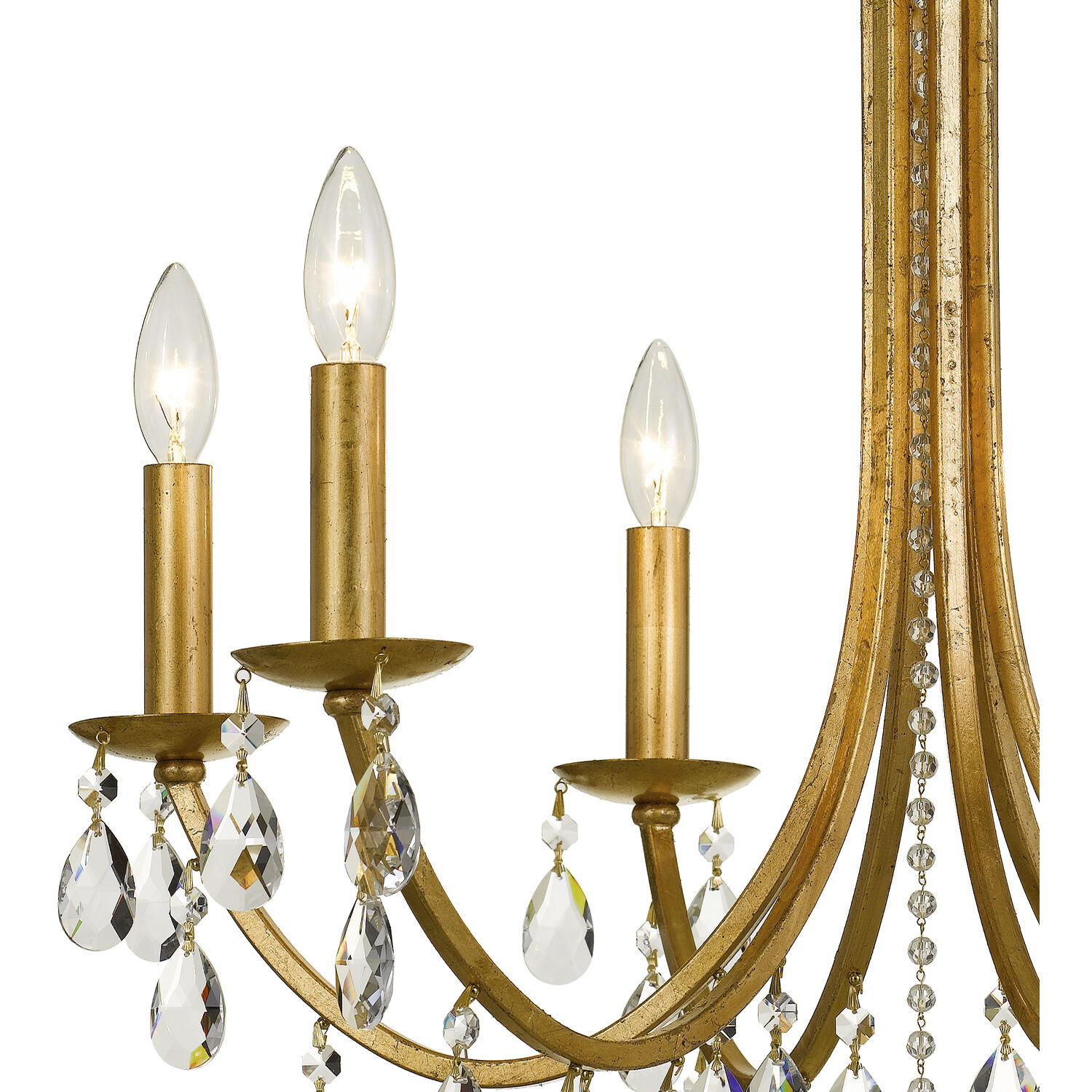 Bridgehampton 6 Light 26 inch Antique Gold Chandelier Ceiling Light in Clear Spectra