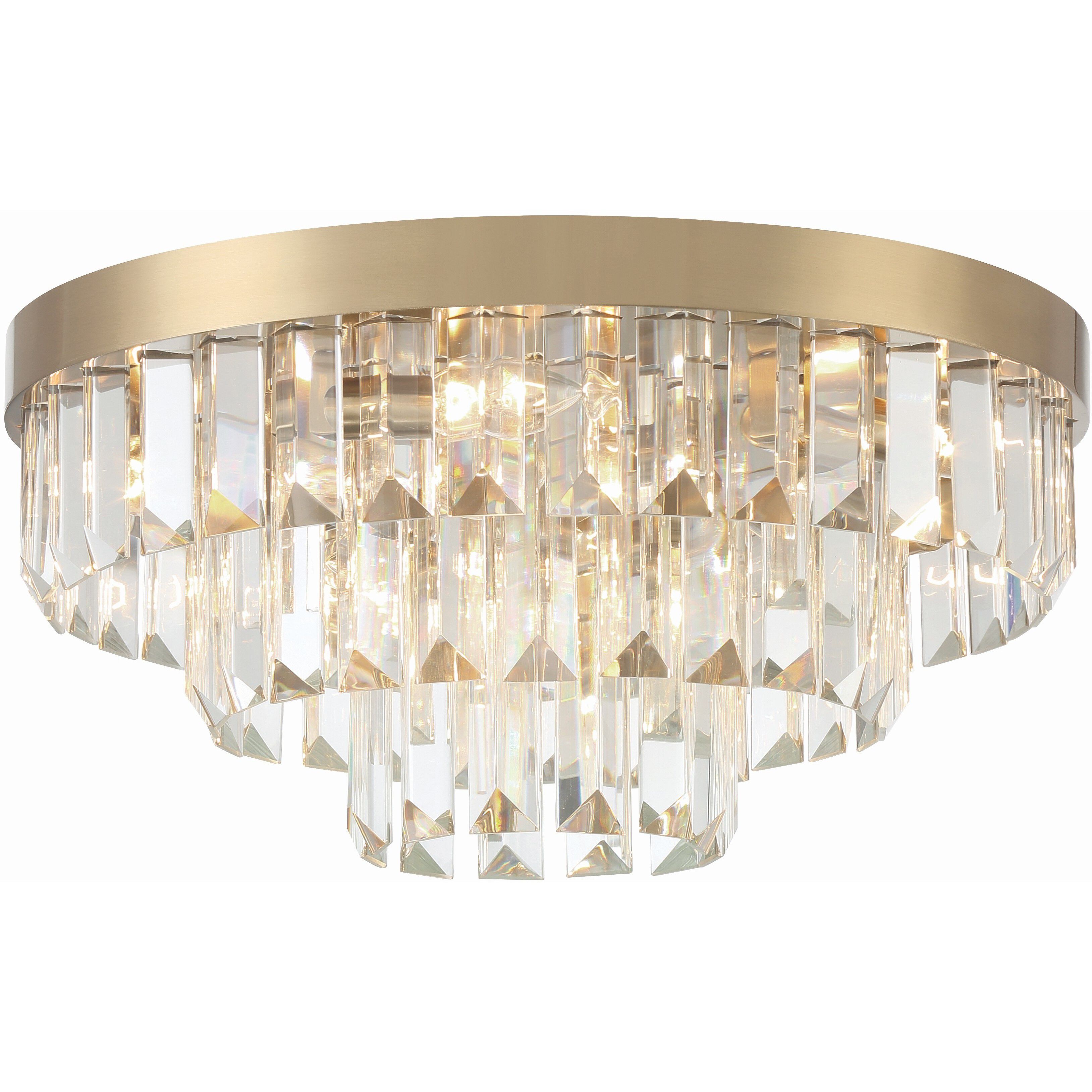 Hayes 8 Light 18 inch Aged Brass Flush/Semi Flush Ceiling Light