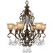 Norwalk 6 Light 28 inch Bronze Umber Chandelier Ceiling Light in Clear Hand Cut