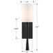 Trenton Bath Sconce Wall Light in Black Forged