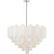 Addis 16 Light 32 inch Polished Chrome Chandelier Ceiling Light in Tronchi Glass White
