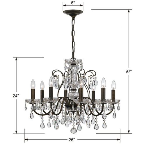 Butler 8 Light 25.5 inch English Bronze Chandelier Ceiling Light in Clear Spectra