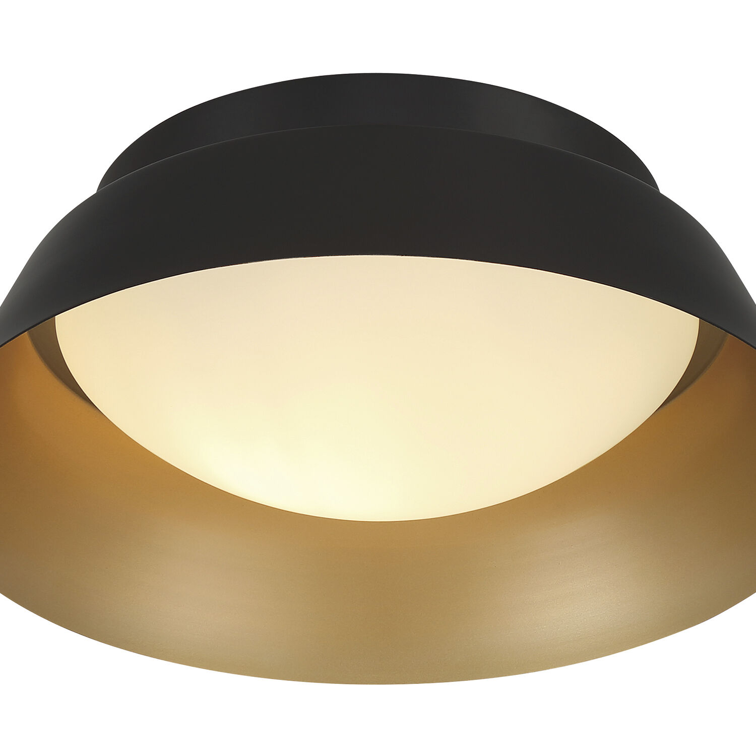 Donoven 2 Light 15 inch Matte Black and Gold Flush Mount Ceiling Light