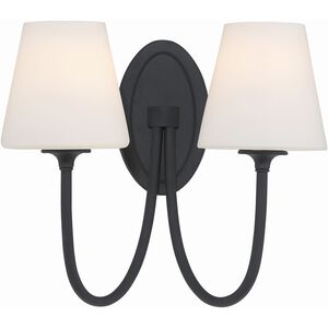 Juno 2 Light 15 inch Black Forged Sconce Wall Light