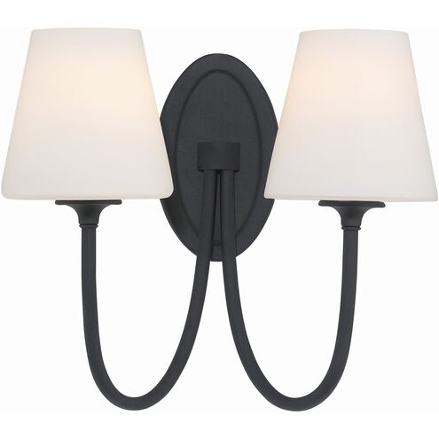 Juno 2 Light 15 inch Black Forged Sconce Wall Light