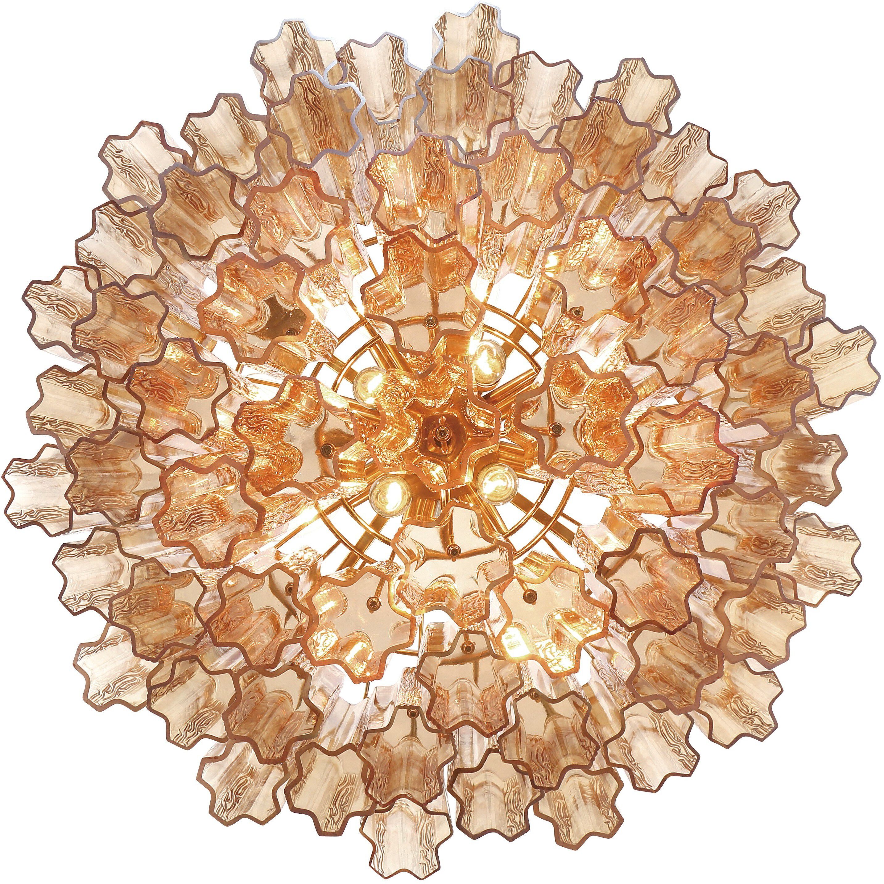 Addis 12 Light 26.75 inch Aged Brass Chandelier Ceiling Light in Tronchi Glass Amber