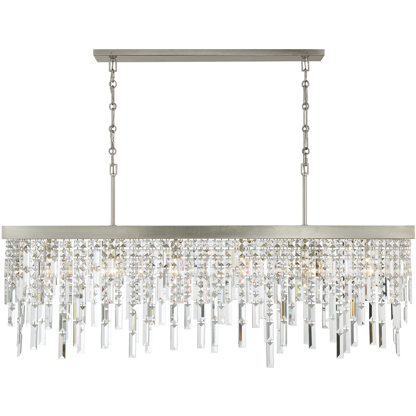 Winfield 6 Light 49 inch Antique Silver Linear Chandelier Ceiling Light