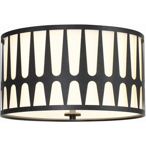 Royston 3 Light 18 inch Black Flush Ceiling Light