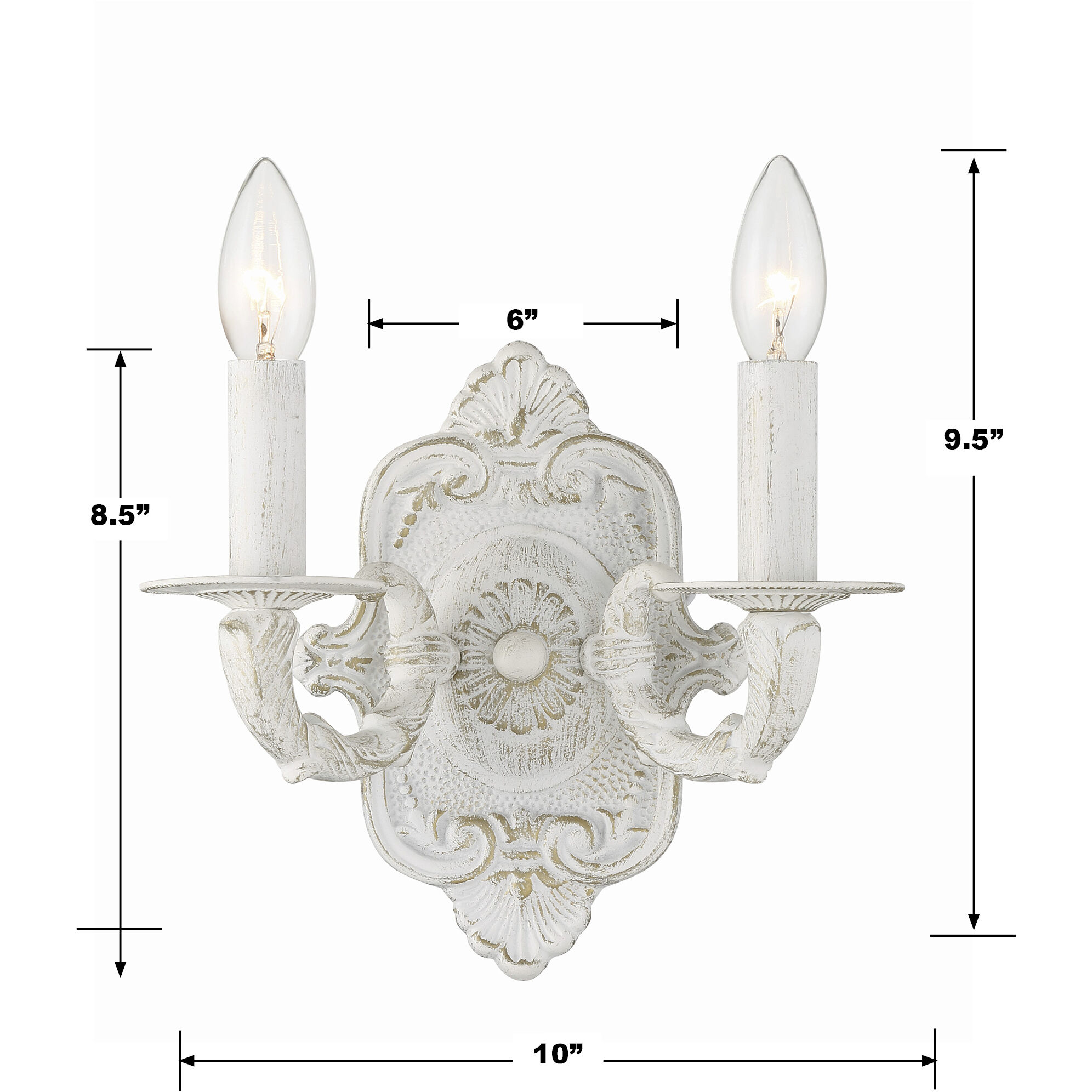 Paris Market Sconce Wall Light in Antique White