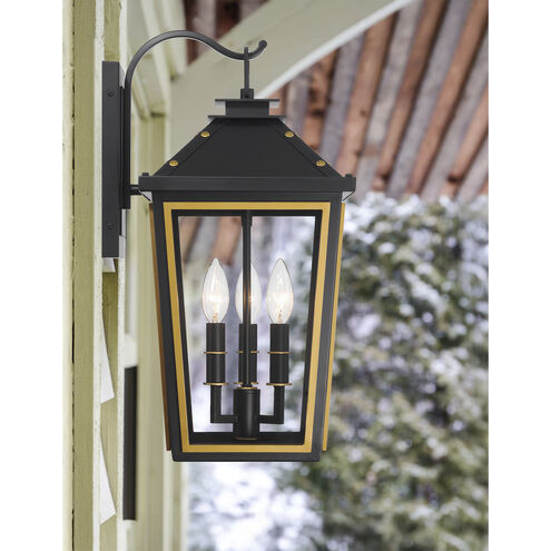 Hawkins Wall Sconce Wall Light in Matte Black and Textured Gold