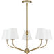 Xavier 5 Light 28 inch Vibrant Gold Chandelier Ceiling Light in Vibrant Gold and White