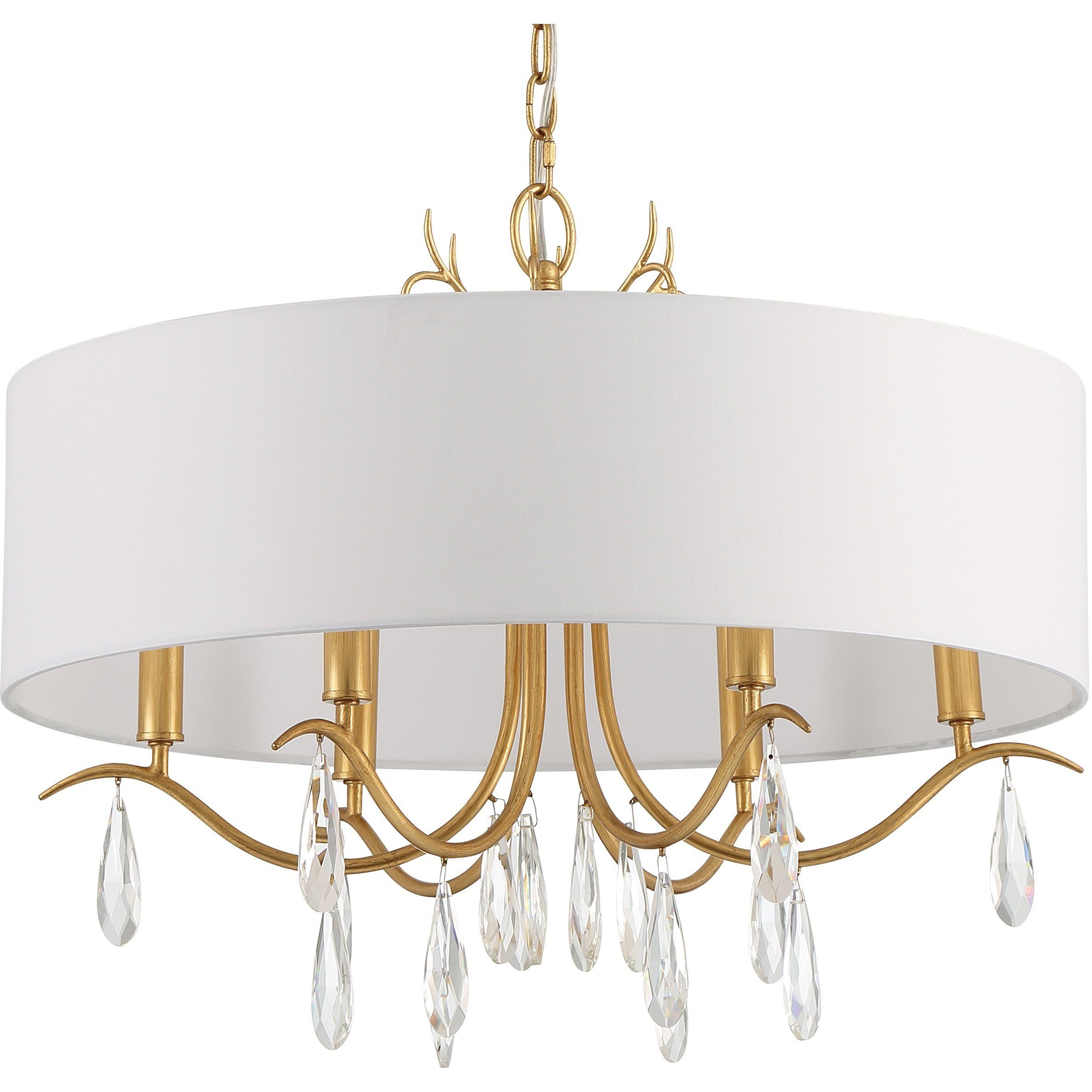 Rollins 6 Light 24 inch Antique Gold Chandelier Ceiling Light