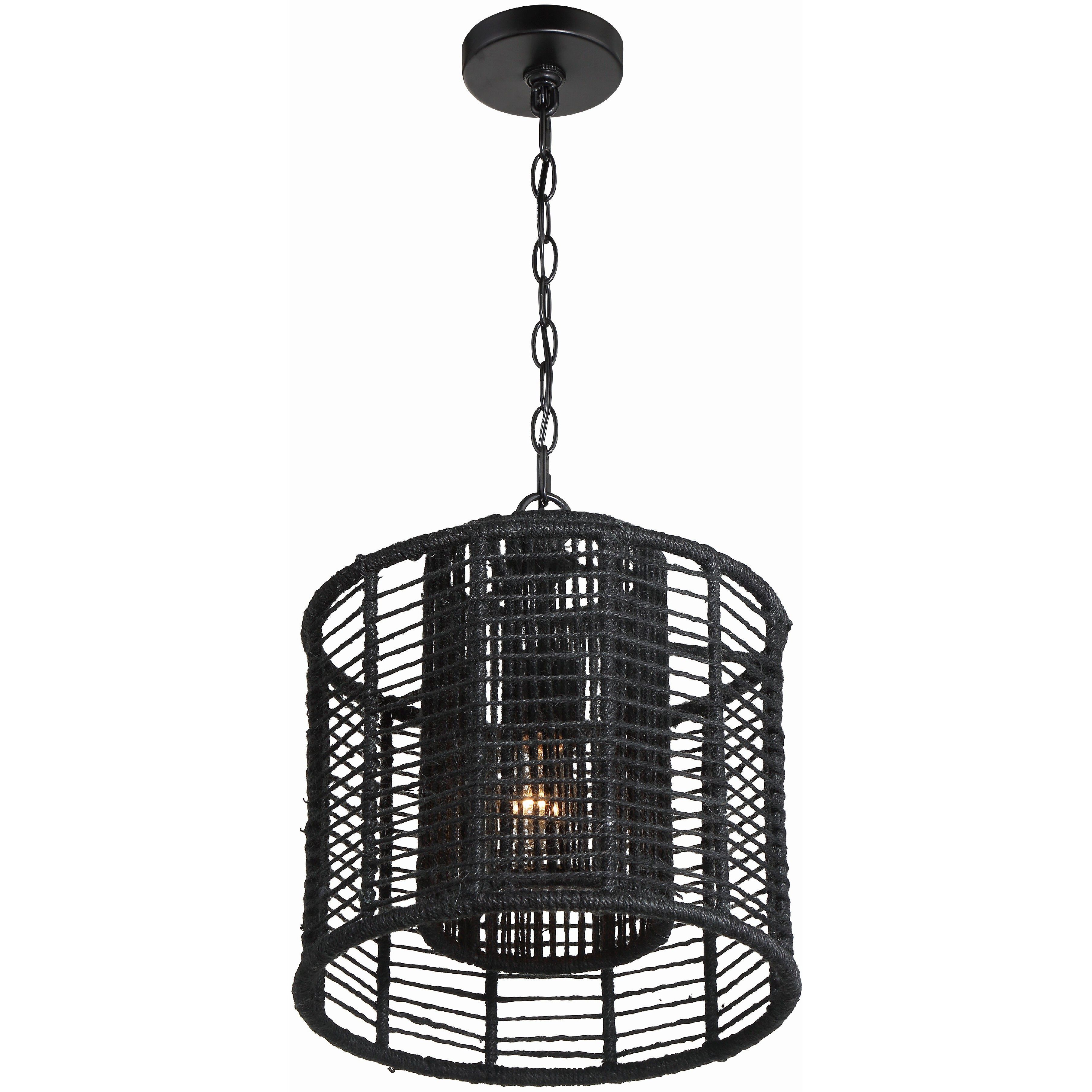 Jayna 1 Light 12.5 inch Matte Black Mini Chandelier Ceiling Light
