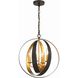 Luna 4 Light 16 inch English Bronze and Antique Gold Mini Chandelier Ceiling Light