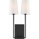 Lena 2 Light 10 inch Black Forged Sconce Wall Light