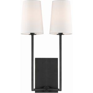 Lena 2 Light 10 inch Black Forged Sconce Wall Light