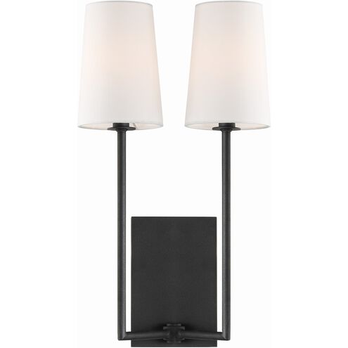 Lena 2 Light 10 inch Black Forged Sconce Wall Light