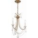 Karrington 3 Light 14 inch Aged Brass Mini Chandelier Ceiling Light