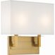 Durham 2 Light 12.75 inch Vibrant Gold ADA Sconce Wall Light