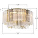 Addis 7 Light 22.25 inch Aged Brass Flush Mount Ceiling Light in Tronchi Glass Autumn