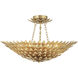 Broche 6 Light 24.5 inch Antique Gold Semi Flush Ceiling Light