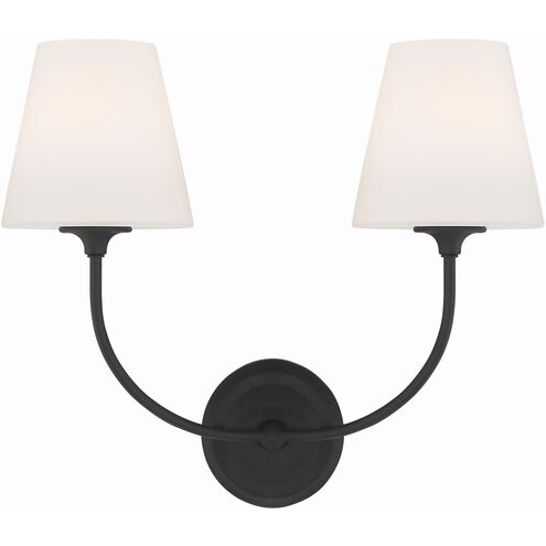 Sylvan 2 Light 17 inch Black Forged Sconce Wall Light