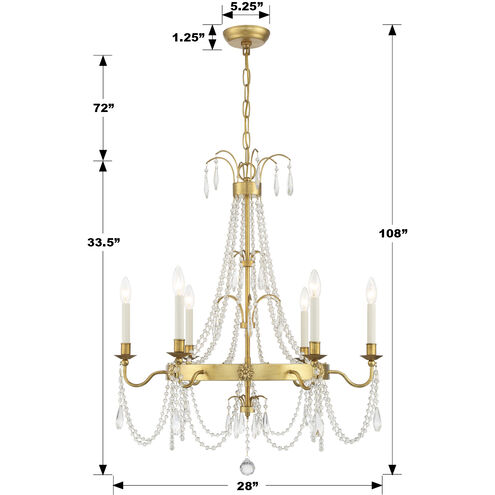 Maizey 6 Light 28 inch Antique Gold Chandelier Ceiling Light