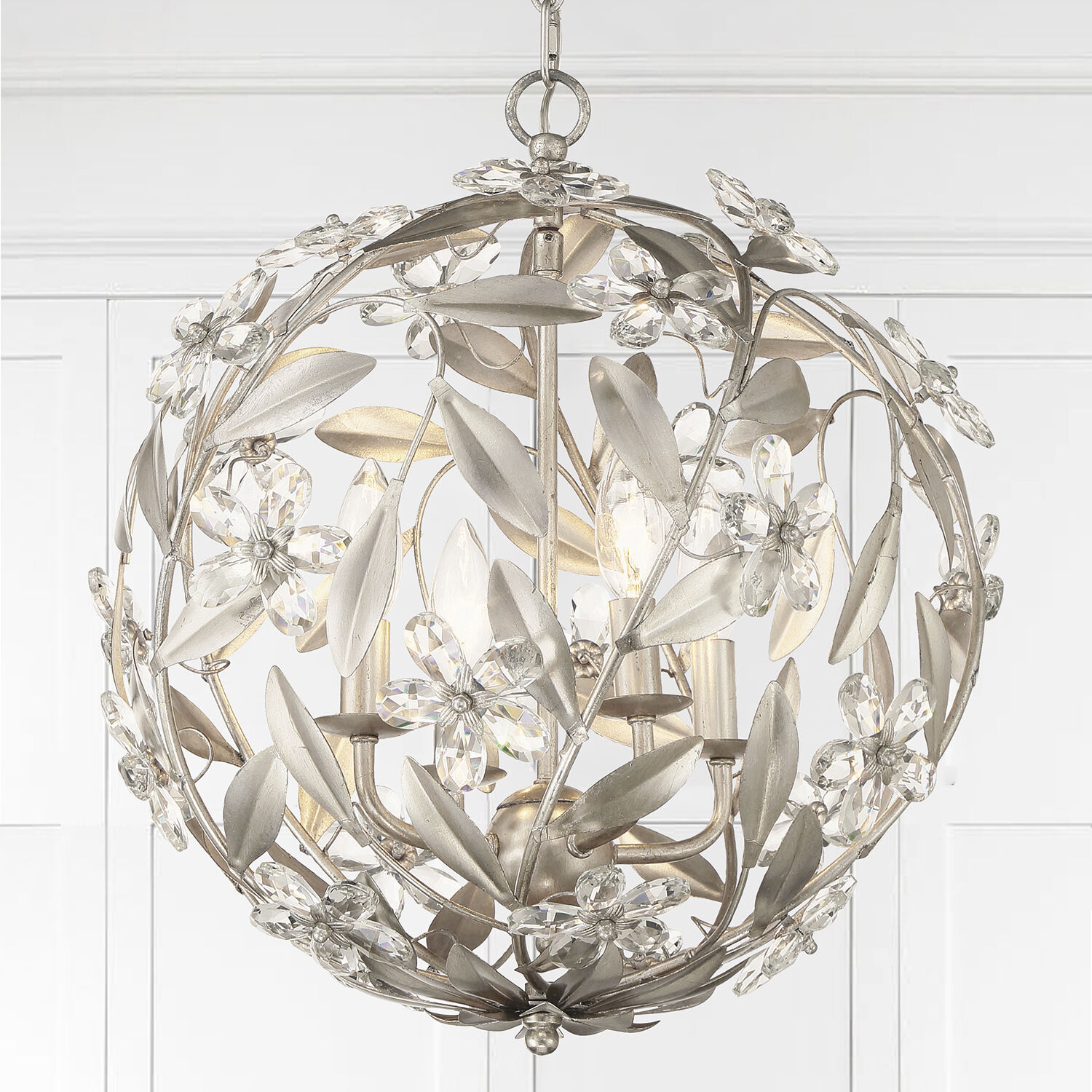 Marselle 4 Light 16.5 inch Antique Silver Mini Pendant Ceiling Light