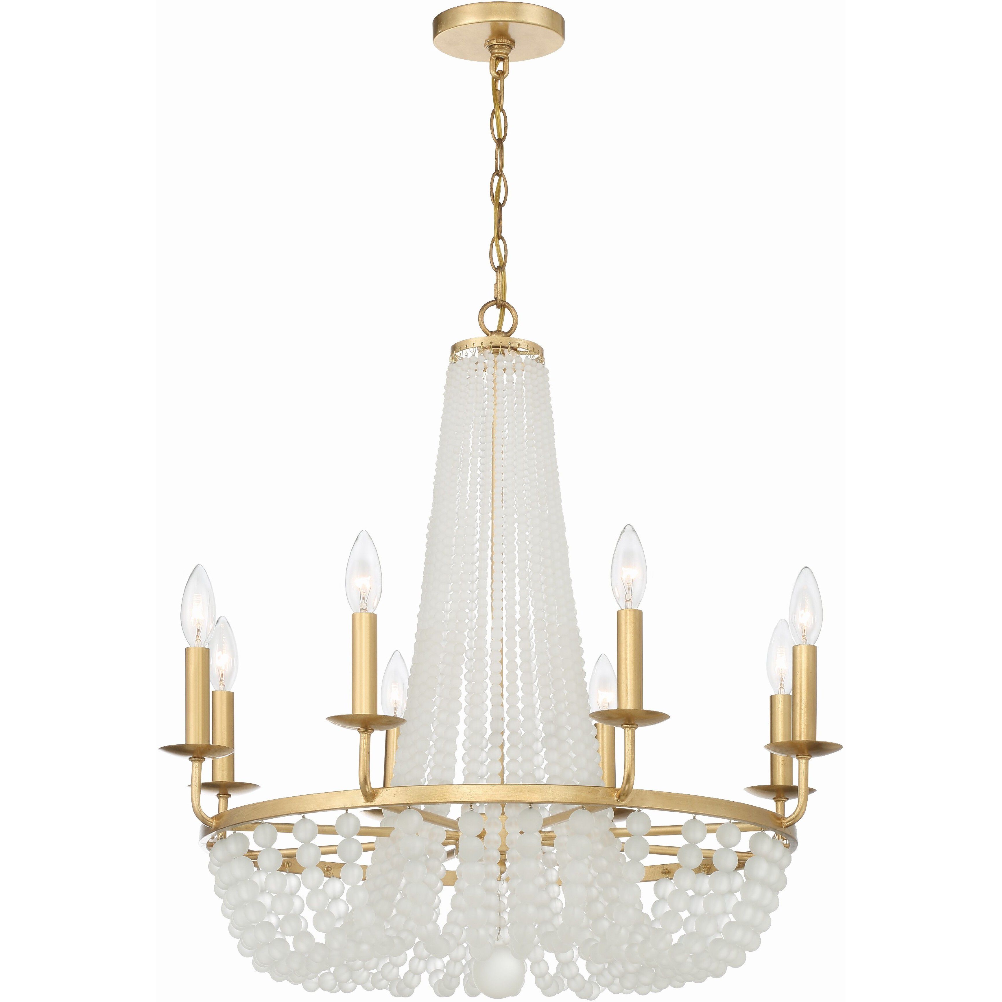 Bella 8 Light 26 inch Antique Gold Chandelier Ceiling Light