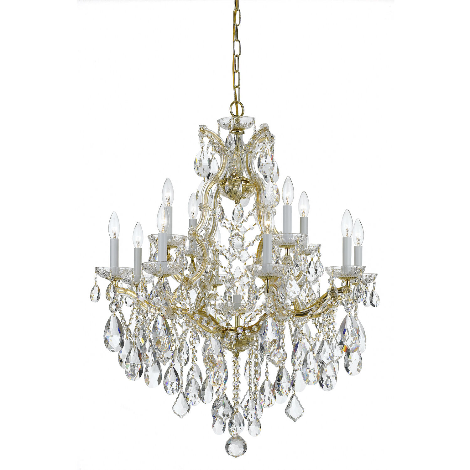 Maria Theresa 13 Light 28 inch Gold Chandelier Ceiling Light in Clear Hand Cut