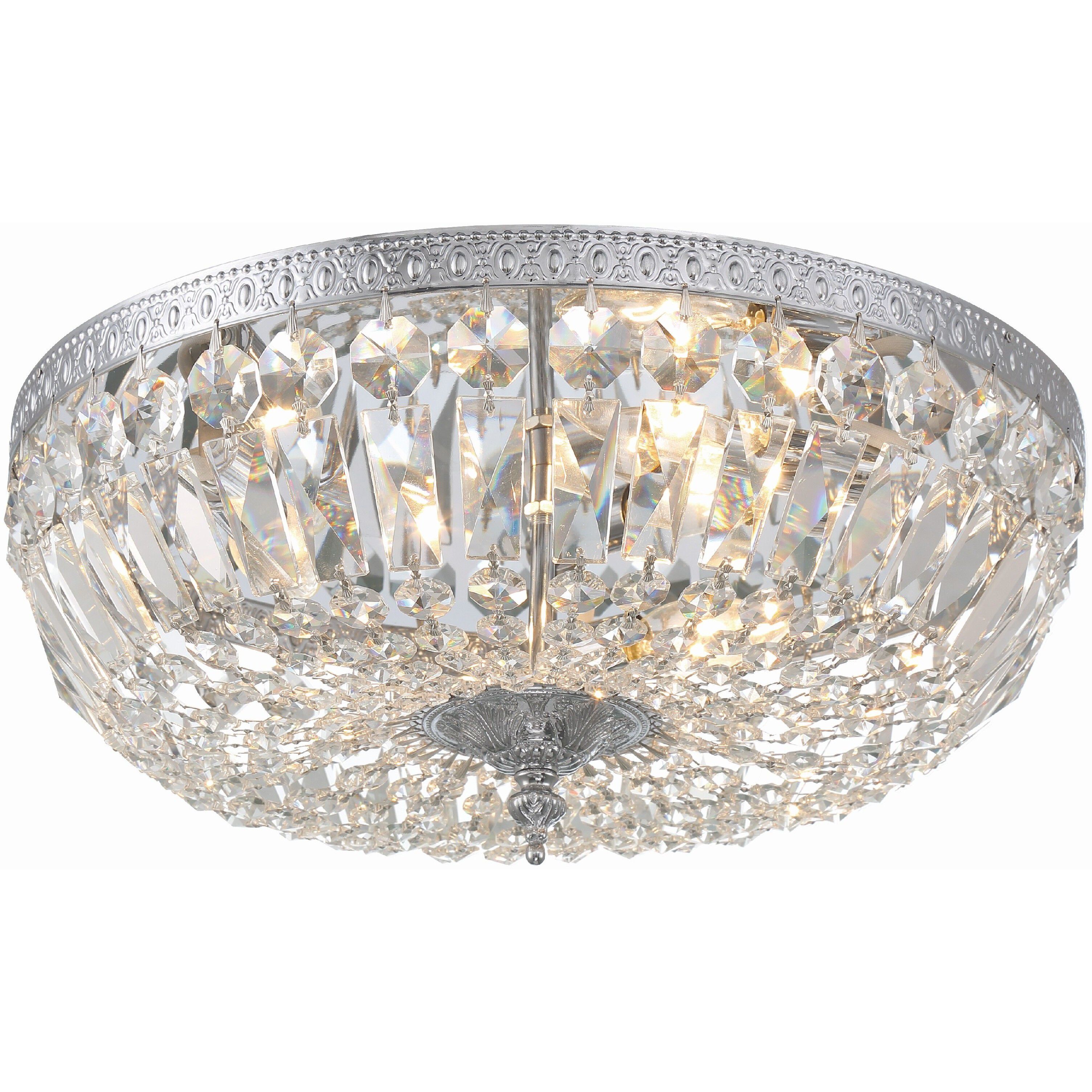 Westbury 3 Light 16 inch Polished Chrome Flush Ceiling Light in Clear Spectra