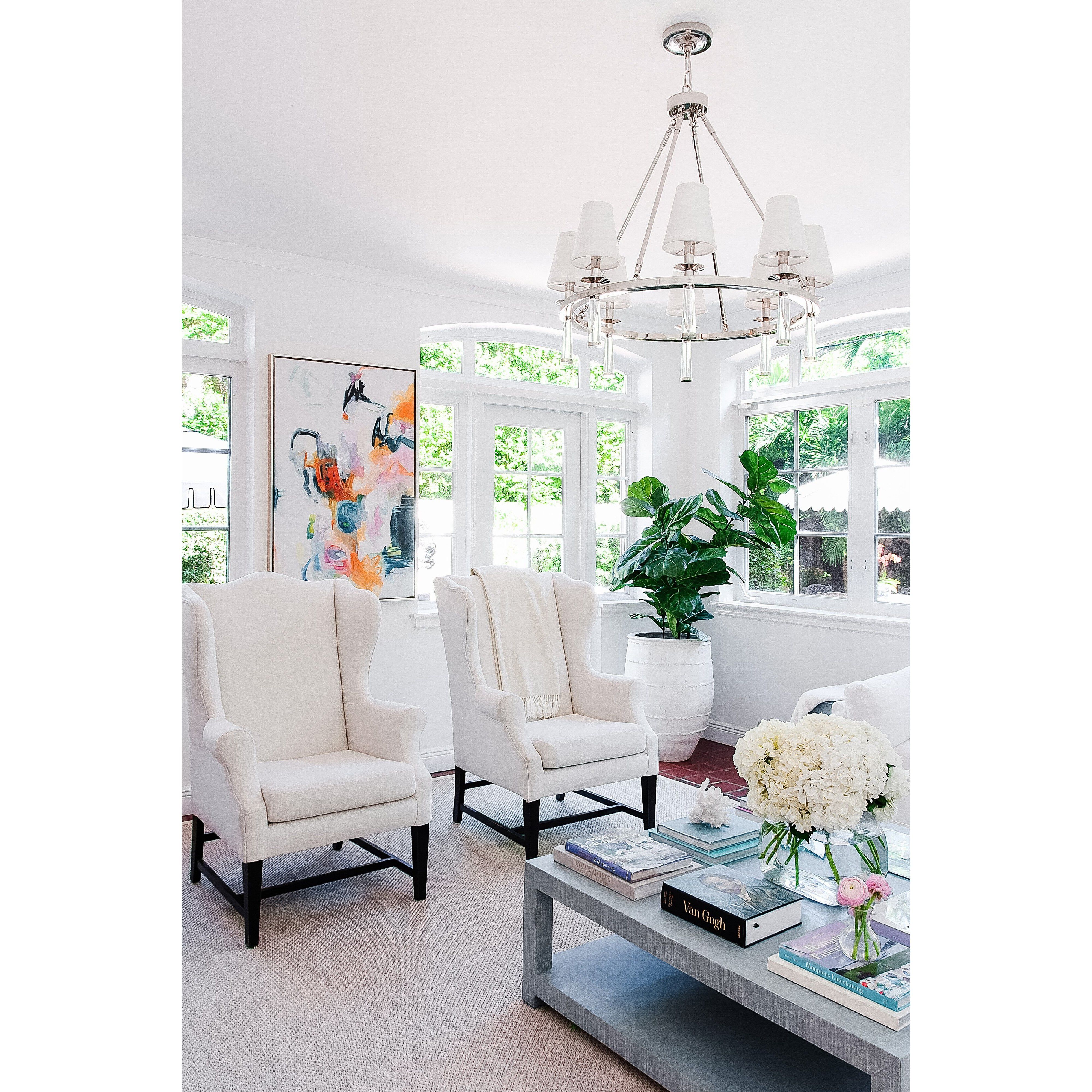 Baxter 8 Light 31.5 inch Polished Nickel Chandelier Ceiling Light